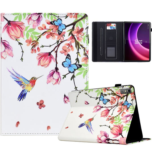 For Lenovo Tab P11 Gen 2 TB-350 / Xiaoxin Pad Plus (2023) Case Pattern Printing Card Holder Leather Tablet Stand Cover - Flowers and Birds