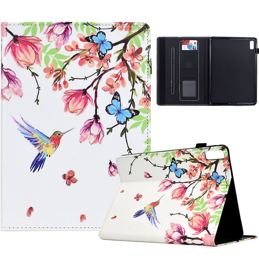 For Lenovo Tab M9 TB-310FU Case Pattern Printing Tablet Cover Shockproof Leather Card Holder Stand Case - Flowers And Birds