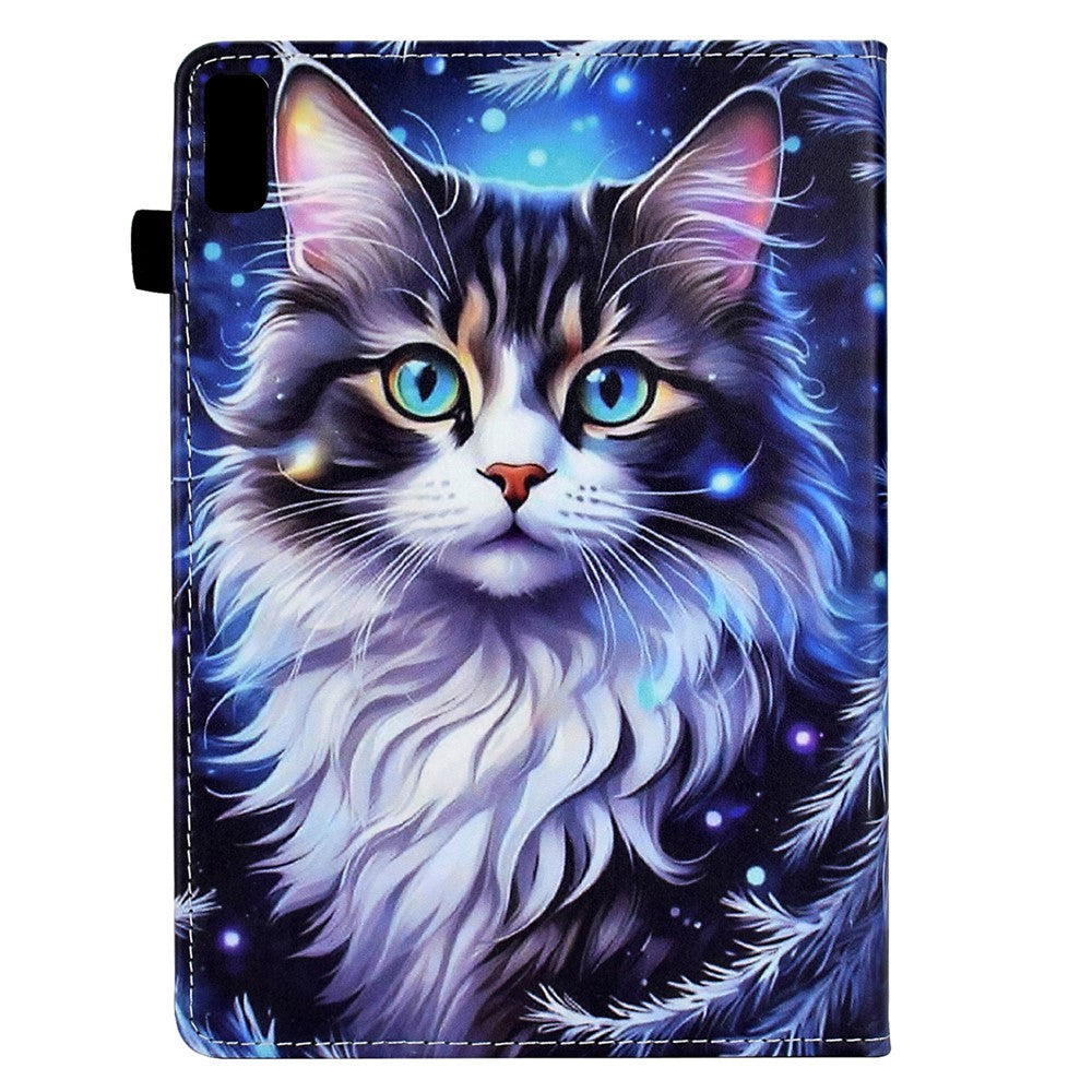 For Lenovo Tab M9 TB-310FU Case Pattern Printing Tablet Cover Shockproof Leather Card Holder Stand Case - Cat