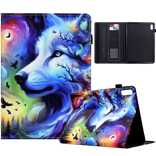 For Lenovo Tab M9 TB-310FU Case Pattern Printing Tablet Cover Shockproof Leather Card Holder Stand Case - Dog
