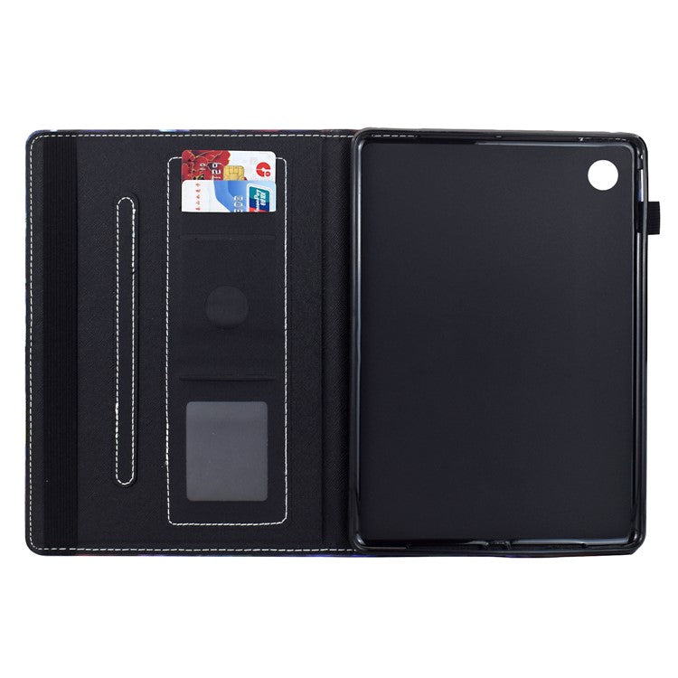 For Samsung Galaxy Tab A9+ Case Pattern Printing Tablet Cover Shockproof Leather Card Holder Stand Case - Flowers And Butterflies