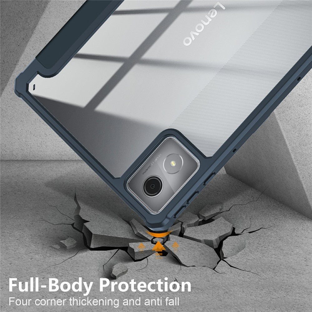 For Lenovo Tab K11 Plus TB230XC Case Auto Sleep / Wake PU Leather Flip Tablet Cover Triple-Fold Stand - Dark Blue