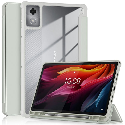 For Lenovo Tab K11 Plus TB230XC Case Auto Sleep / Wake PU Leather Flip Tablet Cover Triple-Fold Stand - Grey