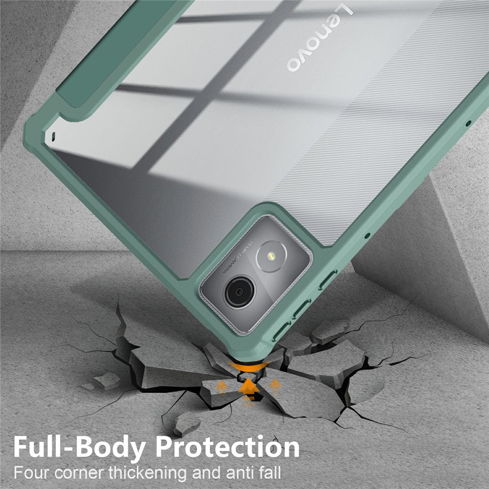 For Lenovo Tab K11 Plus TB230XC Case Auto Sleep / Wake PU Leather Flip Tablet Cover Triple-Fold Stand - Dark Green