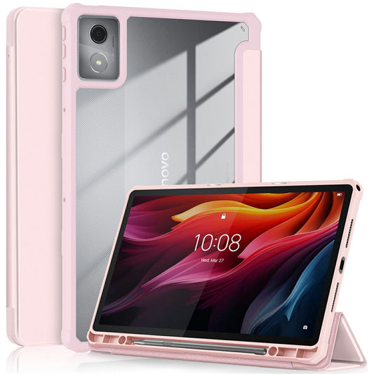 For Lenovo Tab K11 Plus TB230XC Case Auto Sleep / Wake PU Leather Flip Tablet Cover Triple-Fold Stand - Pink