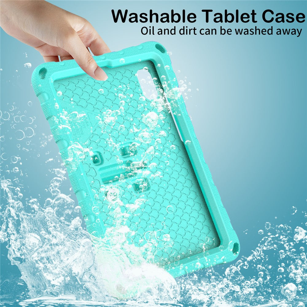 For Lenovo Tab M9 Case Butterfly Kickstand EVA Tablet Cover with Shoulder Strap - Mint Green