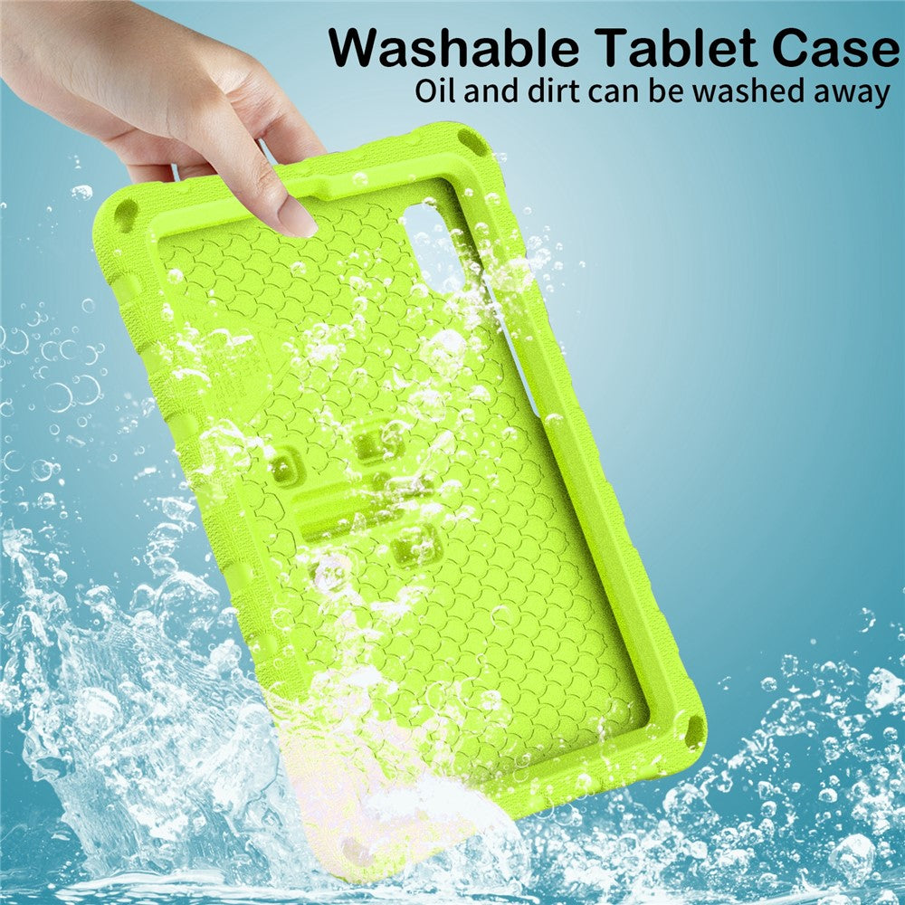 For Lenovo Tab M9 Case Butterfly Kickstand EVA Tablet Cover with Shoulder Strap - Green