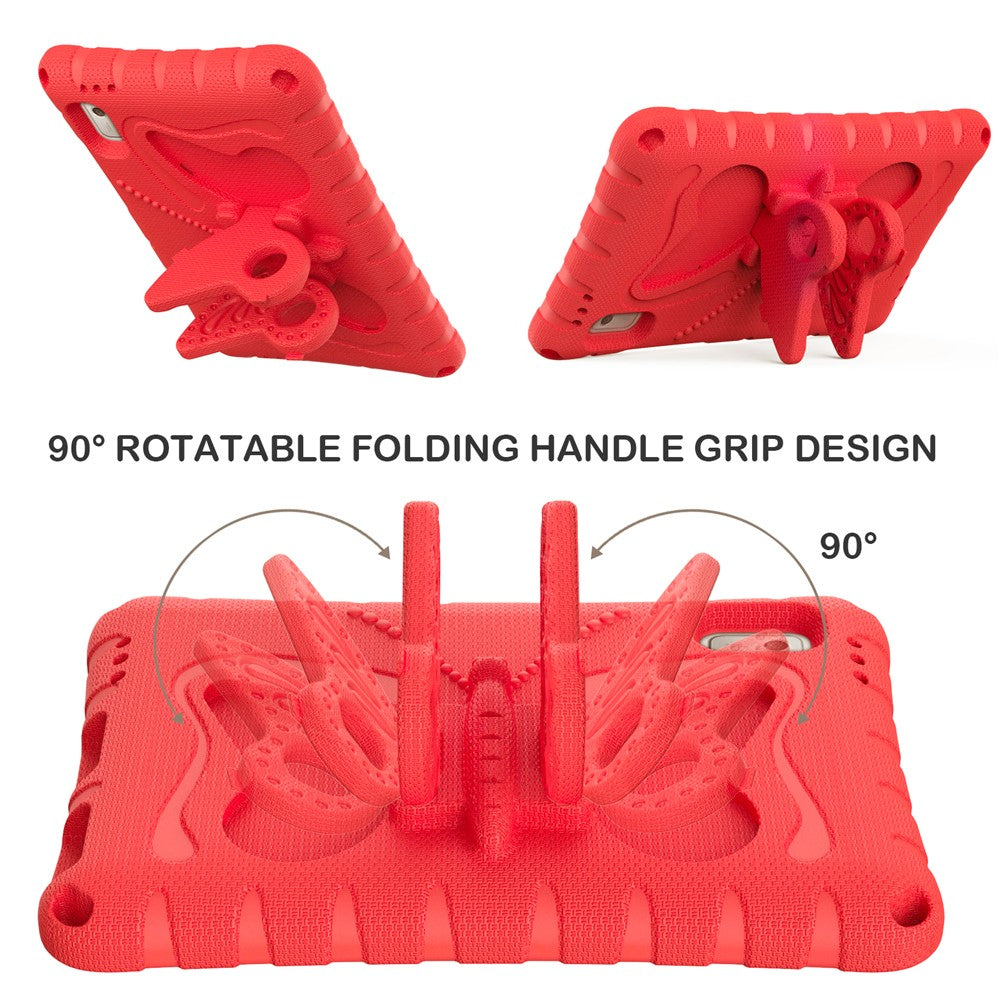 For Lenovo Tab M9 Case Butterfly Kickstand EVA Tablet Cover with Shoulder Strap - Red