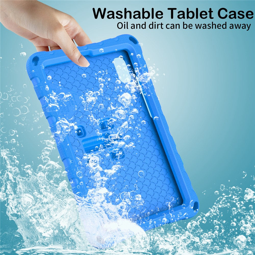 For Lenovo Tab M9 Case Butterfly Kickstand EVA Tablet Cover with Shoulder Strap - Blue