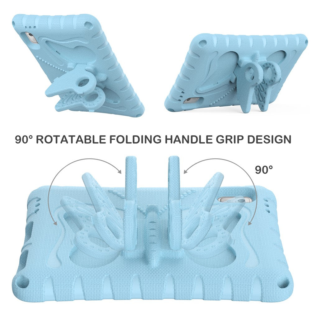 For Lenovo Tab M9 Case Butterfly Kickstand EVA Tablet Cover with Shoulder Strap - Baby Blue