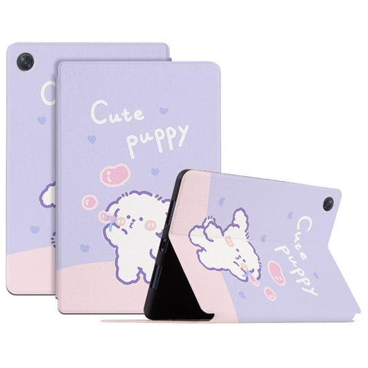 For Lenovo Tab M10 Plus (3rd Gen) / Xiaoxin Pad 2022 10.6 inch Cartoon Pattern Printing PU Leather Adjustable Stand Tablet Case with Auto Wake / Sleep - Bubble Dog