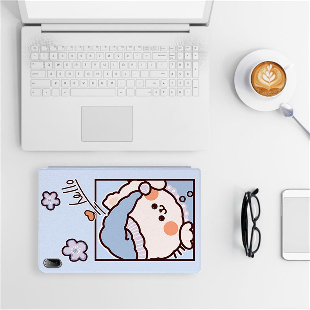 For Lenovo Pad Plus / Lenovo Tab P11 TB-J606F / Tab P11 5G Auto Wake / Sleep Case with Stand Cartoon Pattern Printed PU Leather Cover Protective Tablet Case - Driving Dinosaur