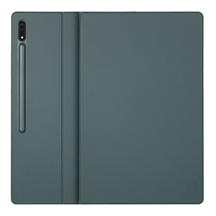 Bulk Purchasing For Samsung Galaxy Tab S8 Ultra Case Pen Slot PU Leather Tablet Cover with Stand, Auto Wake / Sleep - Midnight Green