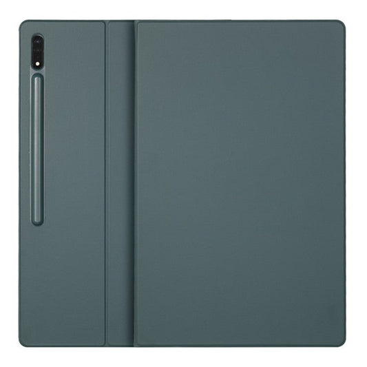 Bulk Purchasing For Samsung Galaxy Tab S8 Ultra Case Pen Slot PU Leather Tablet Cover with Stand, Auto Wake / Sleep - Midnight Green