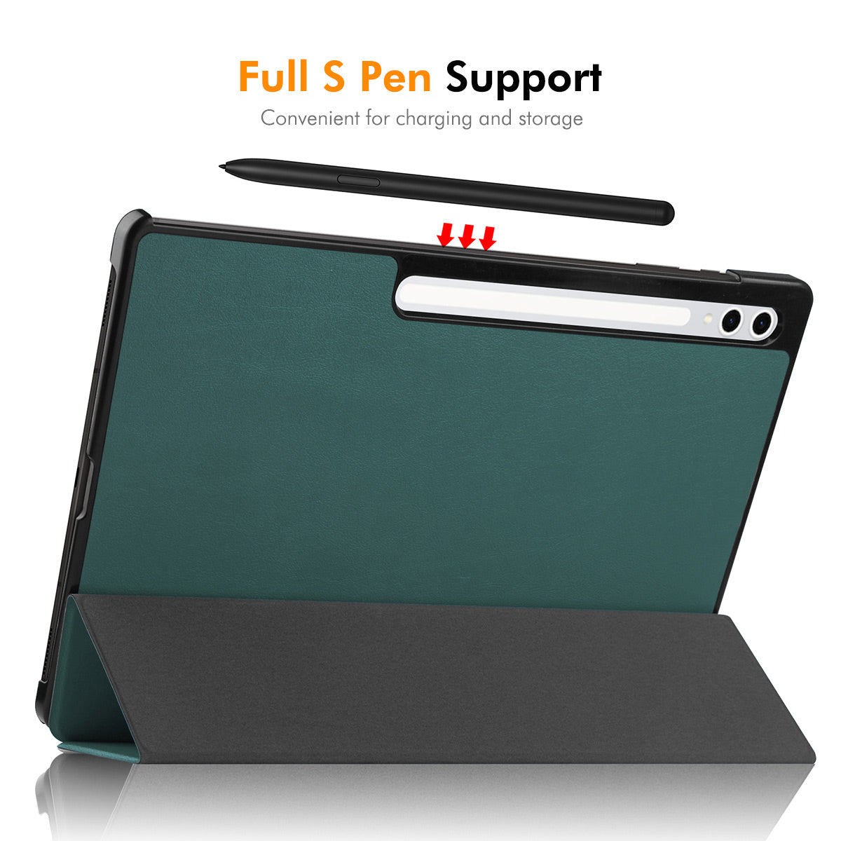 For Samsung Galaxy Tab S9+ / Galaxy Tab S9 FE+ / Galaxy Tab S10+ ENKAY HAT PRINCE Trifold Stand Cover PU Leather+PC Tablet Case - Dark Blue