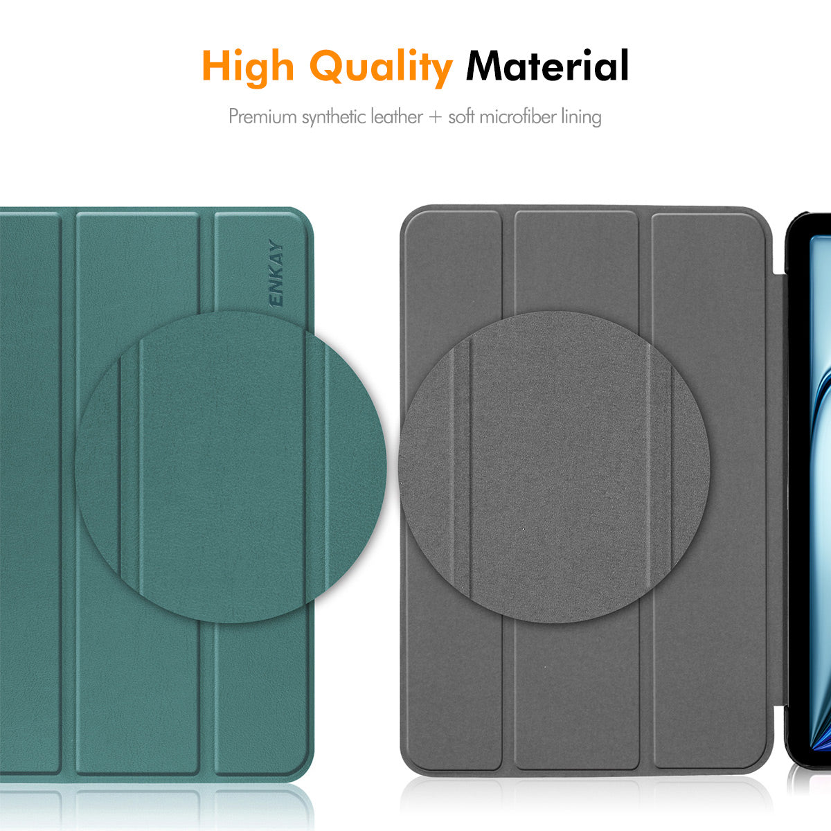 For Samsung Galaxy Tab S9+ / Galaxy Tab S9 FE+ / Galaxy Tab S10+ ENKAY HAT PRINCE Trifold Stand Cover PU Leather+PC Tablet Case - Dark Blue