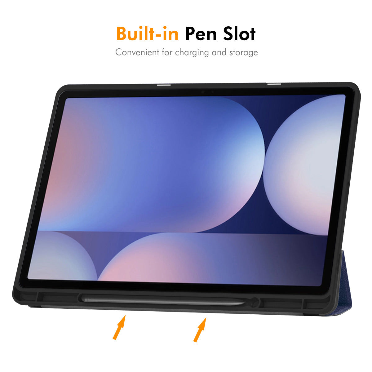 For Samsung Galaxy Tab S9+ / Galaxy Tab S9 FE+ / Galaxy Tab S10+ ENKAY Tri-Fold Stand Tablet Case PU Leather+TPU Smart Cover with Pencil Holder - Black