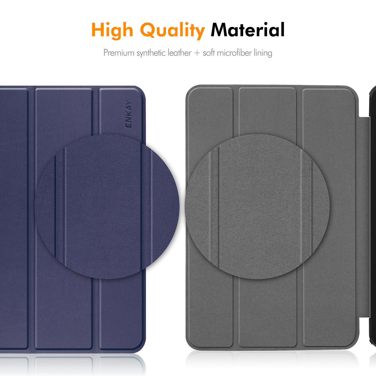 For Samsung Galaxy Tab S9+ / Galaxy Tab S9 FE+ / Galaxy Tab S10+ ENKAY Tri-Fold Stand Tablet Case PU Leather+TPU Smart Cover with Pencil Holder - Black