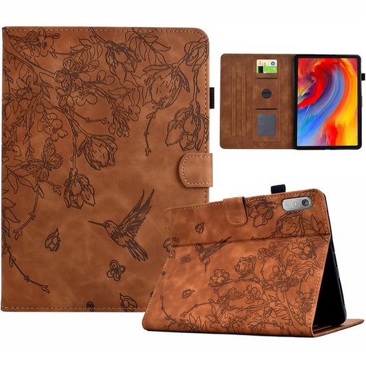 For Lenovo Tab P11 Gen 2 TB-350 / Xiaoxin Pad Plus (2023) Case Card Holder Leather Tablet Cover - Brown