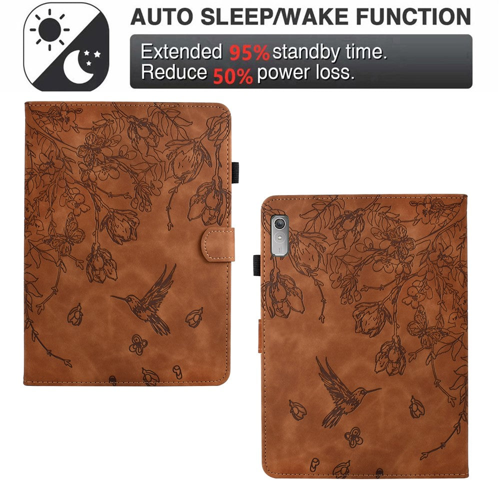 For Lenovo Tab P11 Gen 2 TB-350 / Xiaoxin Pad Plus (2023) Case Card Holder Leather Tablet Cover - Brown