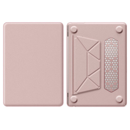For Macbook Air 15 inch (2025) / (2024) / (2023) (M2 A2941 / M3 A3114) Laptop Case Anti-Slip PC+PU Leather Flip Cover - Pink