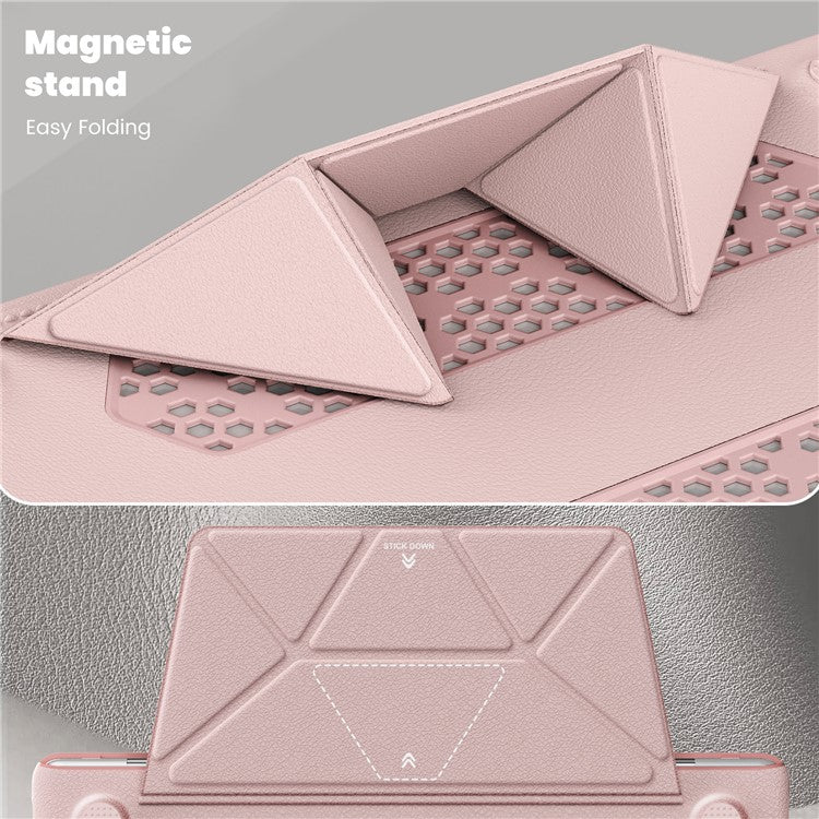 For Macbook Air 15 inch (2025) / (2024) / (2023) (M2 A2941 / M3 A3114) Laptop Case Anti-Slip PC+PU Leather Flip Cover - Pink