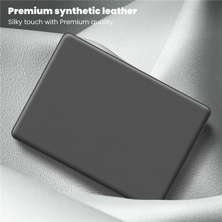 For Macbook Air 15 inch (2025) / (2024) / (2023) (M2 A2941 / M3 A3114) Laptop Case Anti-Slip PC+PU Leather Flip Cover - Grey