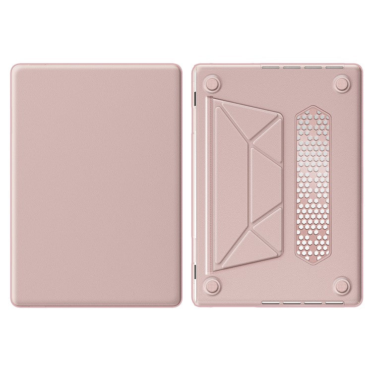 For MacBook Pro 16 inch (2024) / (2023) / (2021) A2485 M1 Pro / M1 Max / A2780 / M3 A2991 Laptop Case Anti-Slip PC+PU Leather Flip Cover - Pink