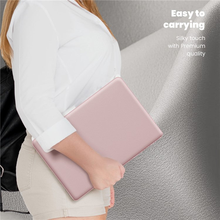For MacBook Pro 16 inch (2024) / (2023) / (2021) A2485 M1 Pro / M1 Max / A2780 / M3 A2991 Laptop Case Anti-Slip PC+PU Leather Flip Cover - Pink