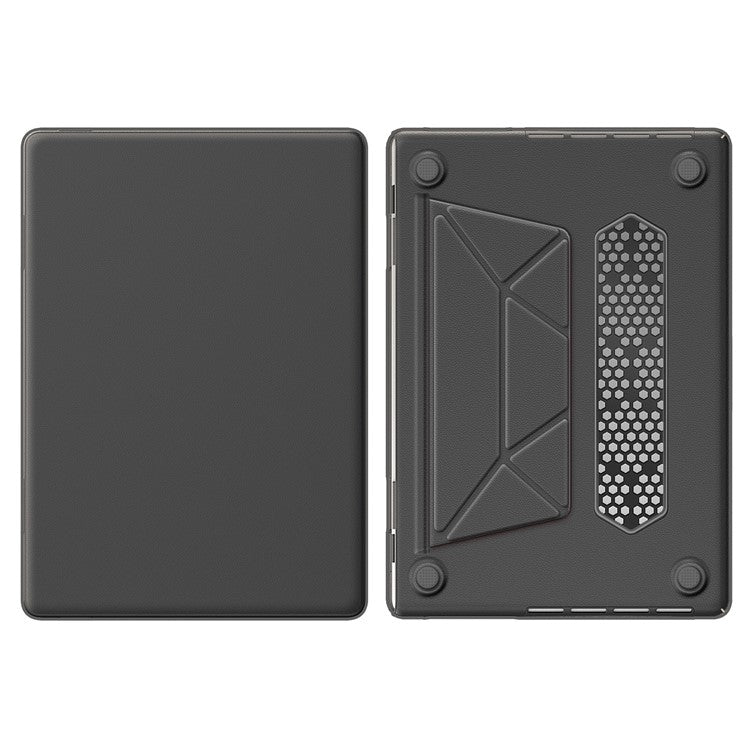 For MacBook Pro 16 inch (2024) / (2023) / (2021) A2485 M1 Pro / M1 Max / A2780 / M3 A2991 Laptop Case Anti-Slip PC+PU Leather Flip Cover - Grey