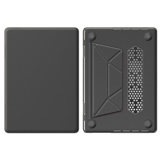 For MacBook Pro 16 inch (2024) / (2023) / (2021) A2485 M1 Pro / M1 Max / A2780 / M3 A2991 Laptop Case Anti-Slip PC+PU Leather Flip Cover - Grey