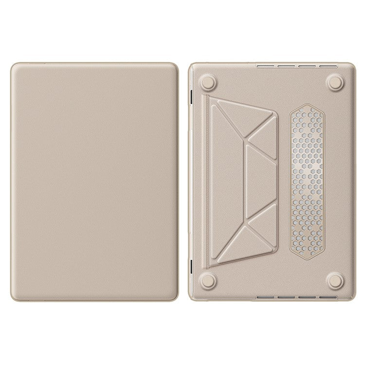 For MacBook Pro 16 inch (2024) / (2023) / (2021) A2485 M1 Pro / M1 Max / A2780 / M3 A2991 Laptop Case Anti-Slip PC+PU Leather Flip Cover - Gold