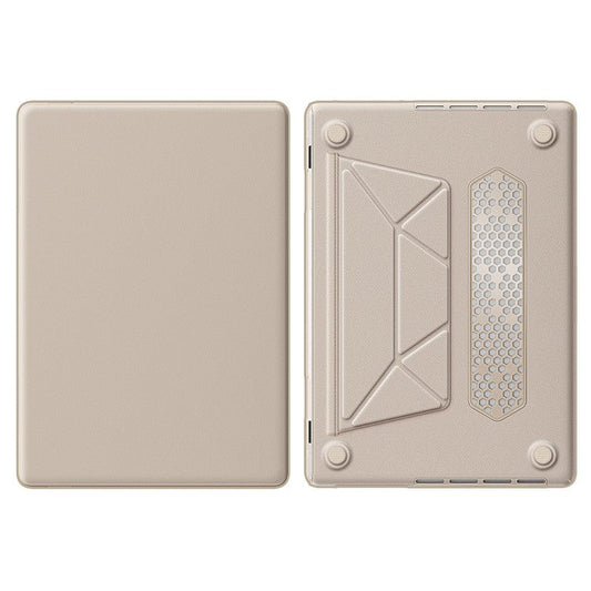 For MacBook Pro 16 inch (2024) / (2023) / (2021) A2485 M1 Pro / M1 Max / A2780 / M3 A2991 Laptop Case Anti-Slip PC+PU Leather Flip Cover - Gold