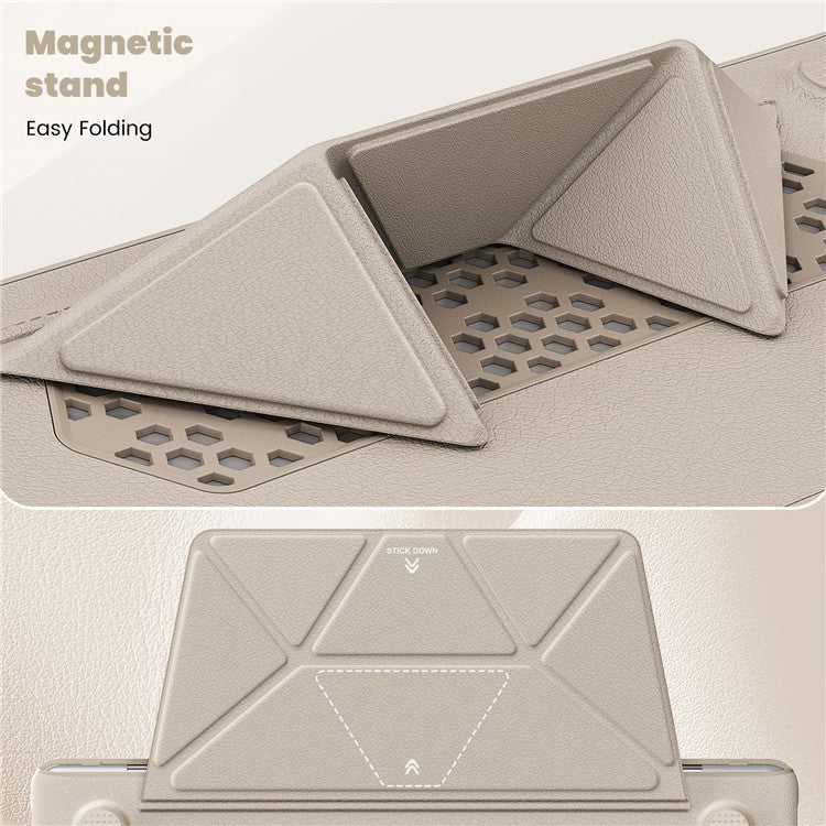 For MacBook Pro 13 inch (2022) / (2020) / (2018) M1 / M2 A2289 A2251 A2159 A1989 A1706 A1708 Laptop Case Anti-Slip PC+PU Leather Flip Cover - Gold