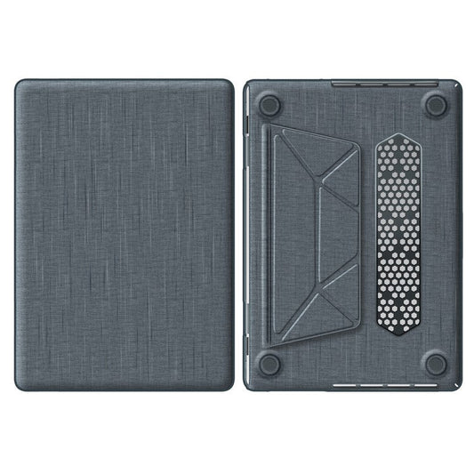 For MacBook Pro 16 inch (2024) / (2023) / (2021) A2485 M1 Pro  /  M1 Max / A2780 / M3 A2991 Laptop Case Anti-Slip PC+Cloth Flip Cover - Grey