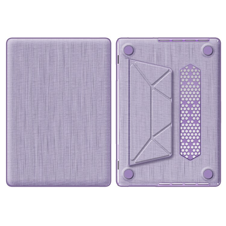 For MacBook Pro 16 inch (2024) / (2023) / (2021) A2485 M1 Pro  /  M1 Max / A2780 / M3 A2991 Laptop Case Anti-Slip PC+Cloth Flip Cover - Purple