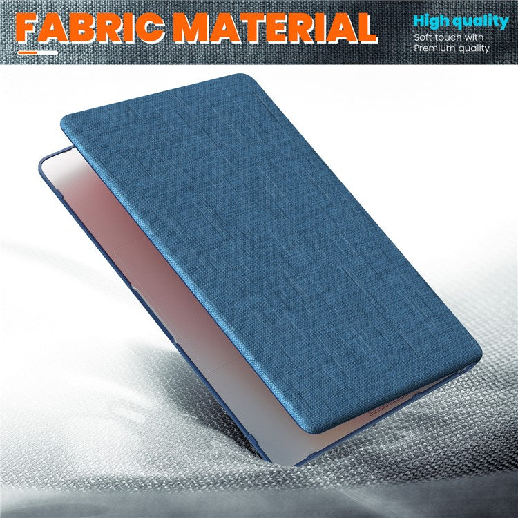 For MacBook Air 13 inch (2020) / (2018) A2337 M1 A2179 A1932 Laptop Case Anti-Slip PC+Cloth Flip Cover - Navy Blue
