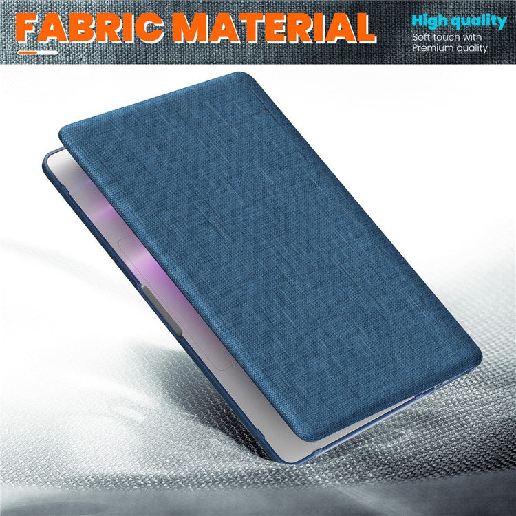 For MacBook Pro 13 inch (2022) / (2020) / (2018) A2338 M1 / M2 A2289 A2251 A2159 A1989 A1706 A1708 Laptop Case Anti-Slip PC+Cloth Flip Cover - Navy Blue