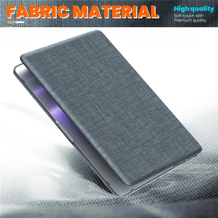 For MacBook Pro 13 inch (2022) / (2020) / (2018) A2338 M1 / M2 A2289 A2251 A2159 A1989 A1706 A1708 Laptop Case Anti-Slip PC+Cloth Flip Cover - Grey