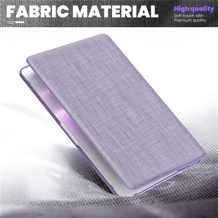 For MacBook Pro 13 inch (2022) / (2020) / (2018) A2338 M1 / M2 A2289 A2251 A2159 A1989 A1706 A1708 Laptop Case Anti-Slip PC+Cloth Flip Cover - Purple