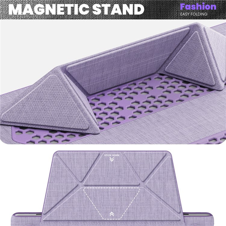For MacBook Pro 14 inch (2023) (2021) A2442 M1 Pro / M1 Max / A2779 / M3 A2918 A2992 Laptop Case Anti-Slip PC+Cloth Flip Cover - Purple