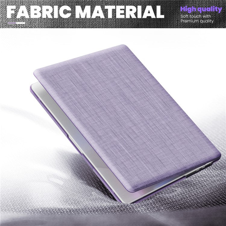 For MacBook Pro 14 inch (2023) (2021) A2442 M1 Pro / M1 Max / A2779 / M3 A2918 A2992 Laptop Case Anti-Slip PC+Cloth Flip Cover - Purple
