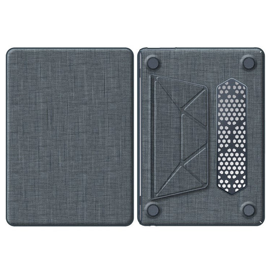 For MacBook Air 13 inch (2025) / (2024) M3 A3113 / (2022) M2 A2681 Laptop Case Anti-Slip PC+Cloth Flip Cover - Grey