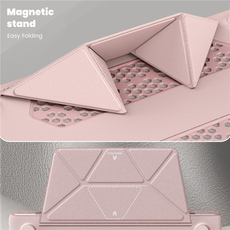 For MacBook Pro 14 inch (2023) / (2021) A2442 M1 Pro / M1 Max / A2779 / M3 A2918 A2992 Laptop Case Anti-Slip PC+PU Leather Flip Cover - Pink