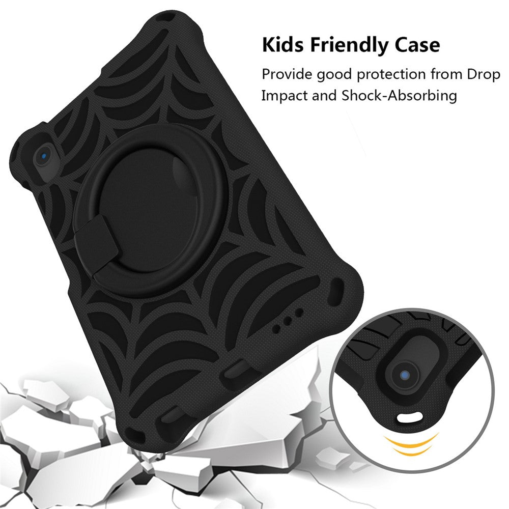 For Lenovo Tab M8 TB-8505/TB-8705/TB-8506 (2021) Shockproof EVA Case Anti-Scratch Protective Cover Kickstand Tablet Case with Shoulder Strap - Black