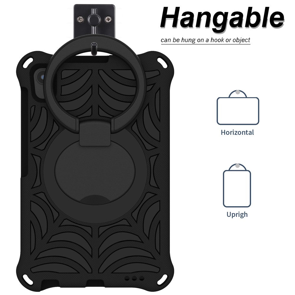 For Lenovo Tab M8 TB-8505/TB-8705/TB-8506 (2021) Shockproof EVA Case Anti-Scratch Protective Cover Kickstand Tablet Case with Shoulder Strap - Black