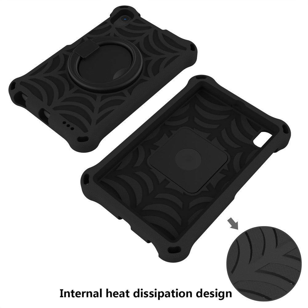 For Lenovo Tab M8 TB-8505/TB-8705/TB-8506 (2021) Shockproof EVA Case Anti-Scratch Protective Cover Kickstand Tablet Case with Shoulder Strap - Black