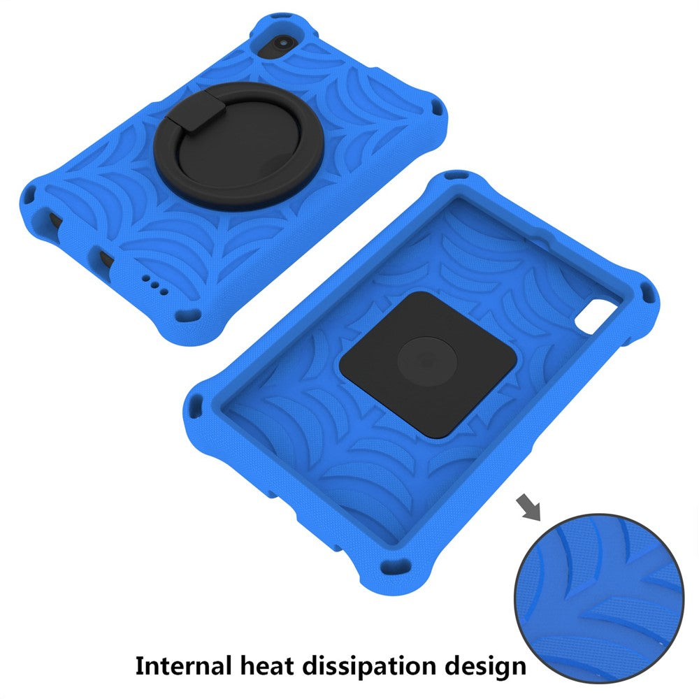 For Lenovo Tab M8 TB-8505/TB-8705/TB-8506 (2021) Shockproof EVA Case Anti-Scratch Protective Cover Kickstand Tablet Case with Shoulder Strap - Blue