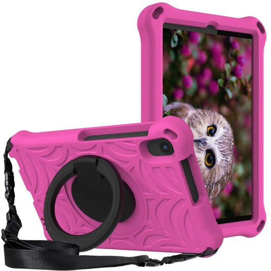 For Lenovo Tab M8 TB-8505/TB-8705/TB-8506 (2021) Shockproof EVA Case Anti-Scratch Protective Cover Kickstand Tablet Case with Shoulder Strap - Rose