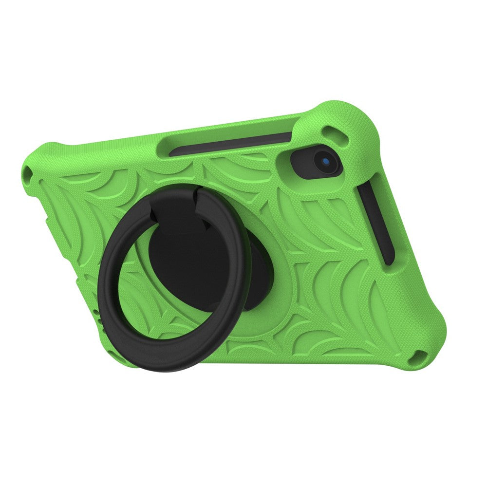 For Lenovo Tab M8 TB-8505/TB-8705/TB-8506 (2021) Shockproof EVA Case Anti-Scratch Protective Cover Kickstand Tablet Case with Shoulder Strap - Green